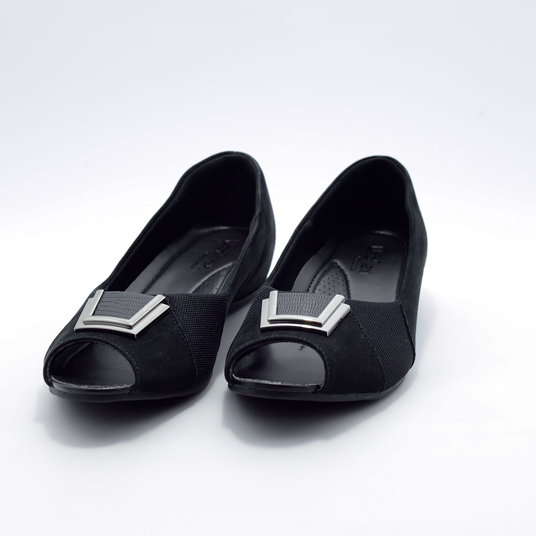 peep toe preto usaflex