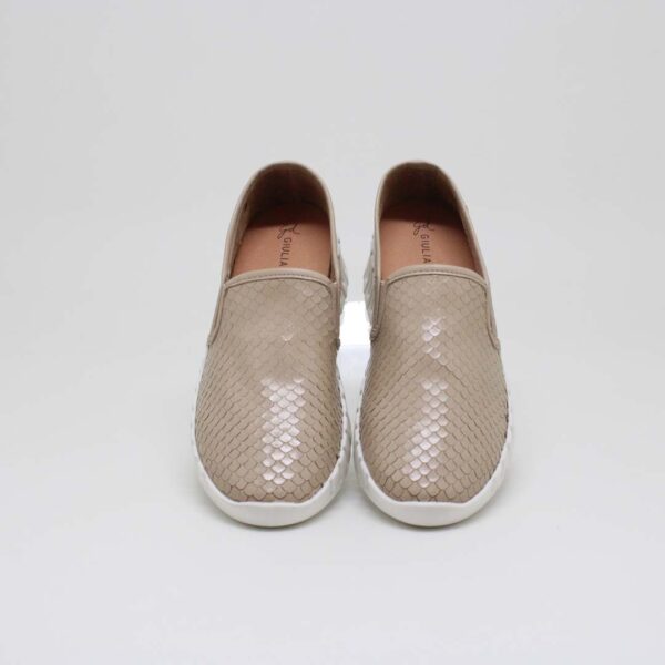 giulia domna feminino sapatênis couro slip on