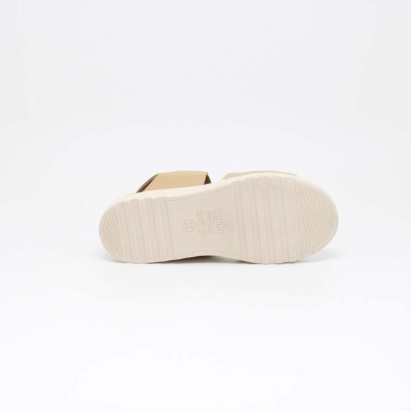 usaflex sandália anabela plataforma couro elastico