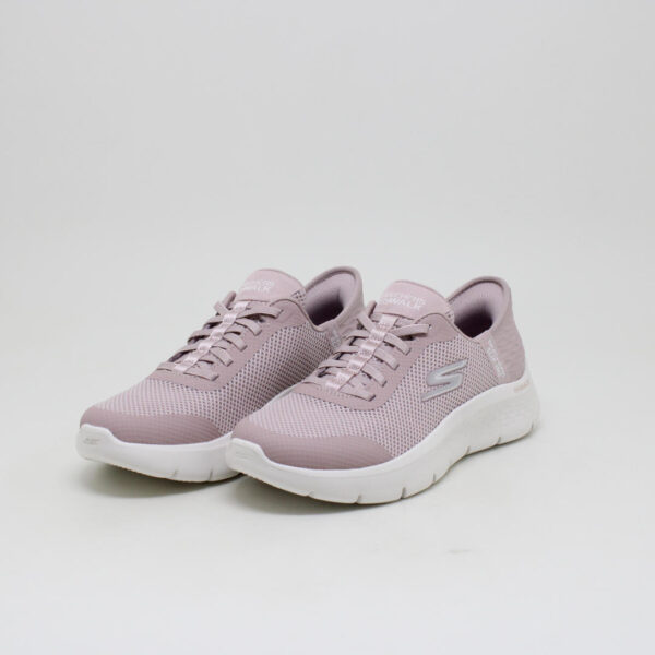 skechers tênis feminino tecido cadarço elástico slip-ins