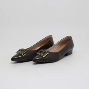 usaflex feminino sapatilha scarpin couro verniz salto baixo