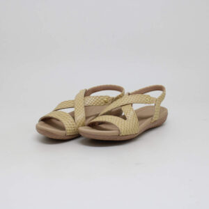 usaflex sandália feminino couro anabela baixo