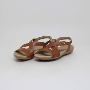 usaflex sandália feminino couro anabela baixo