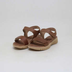 usaflex sandália feminino couro anabela baixo